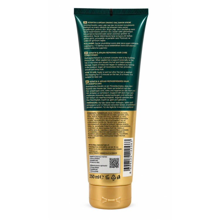 ماسک مو بیوکسین مدل Keratin Argan حجم ۲۵۰ میلی لیتر مناسب برای موهای آسیب دیده