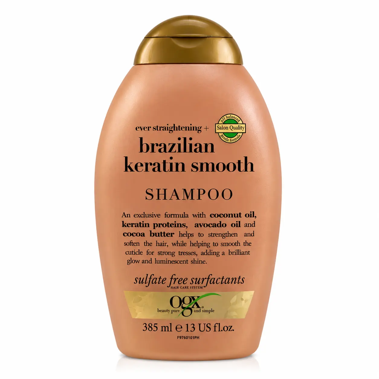 شامپو او جی ایکس مدل Brazilian Keratin Smooth (کراتین برزیلی) ضد وز و صاف‌کننده مو حجم 385 میلی لیتر
