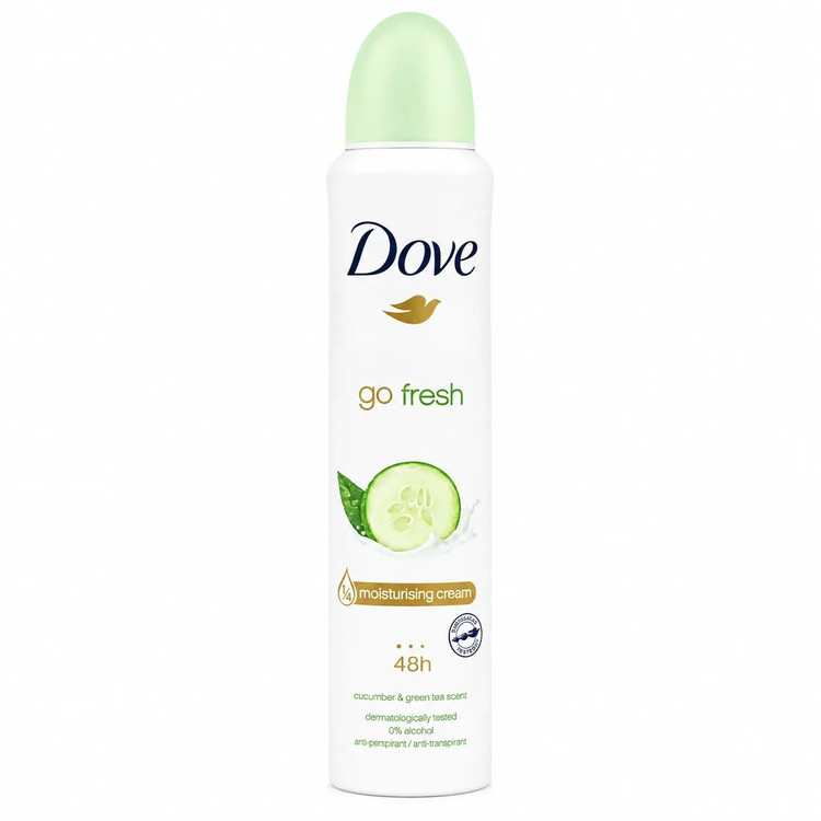 اسپری ضد تعریق داو Go Fresh با رایحه خیار و چای سبز ۴۸ ساعته