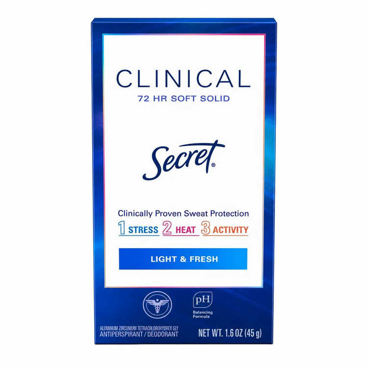 مام استیک ضد تعریق زنانه سکرت Clinical Strength Light & Fresh حجم 45 گرم