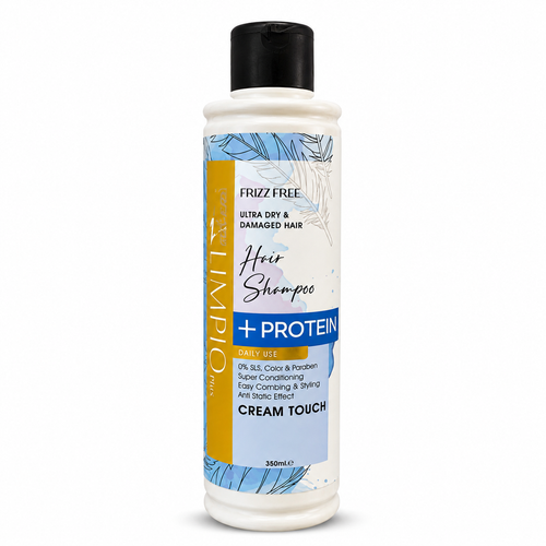 شامپو پروتئینه لیمپیو پلاس Frizz Free مخصوص موهای خیلی خشک و آسیبدیده ۳۵۰ میلیلیتر