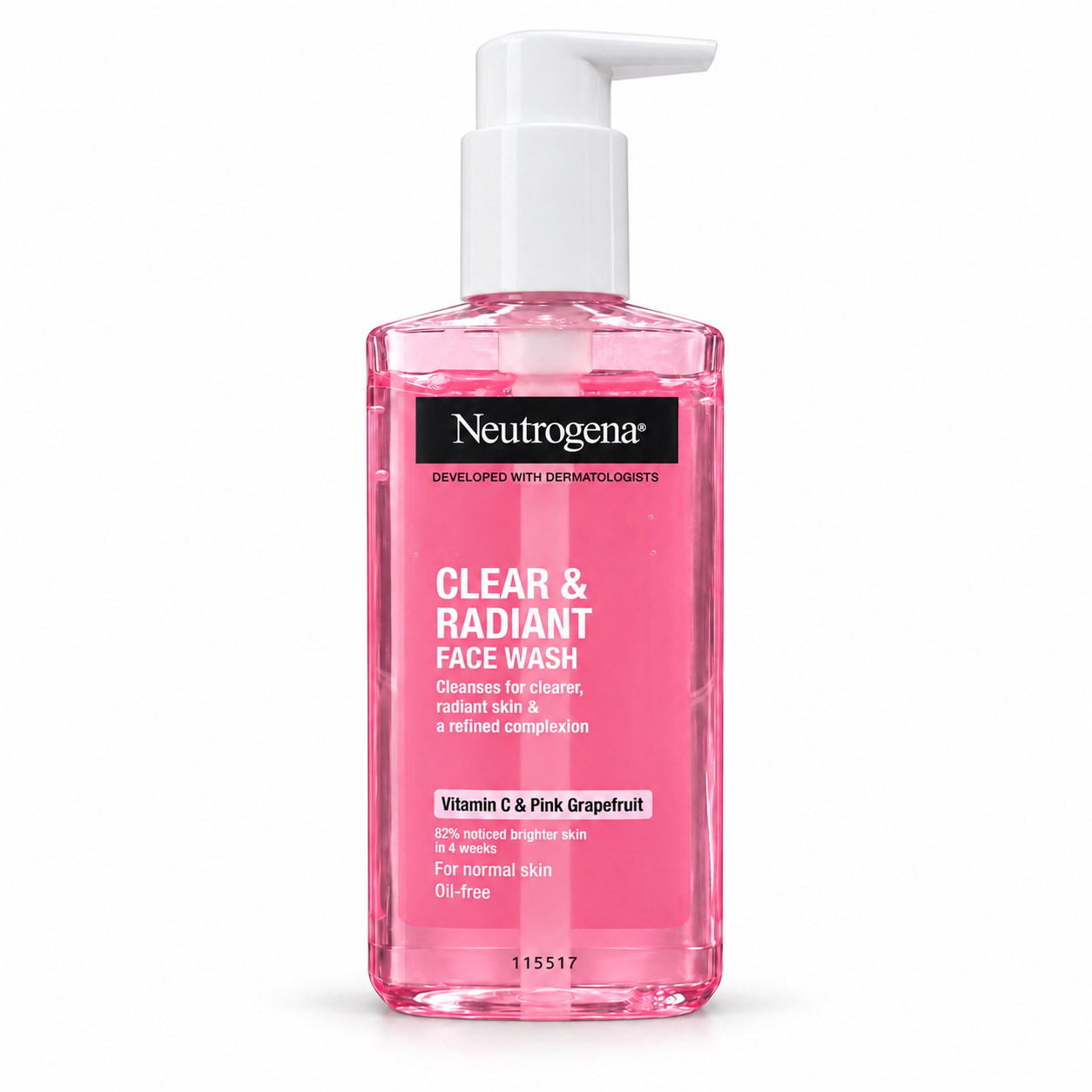 ژل شستشوی صورت نوتروژینا Clear & Radiant حاوی ویتامین C و گریپ فروت صورتی 200 میل