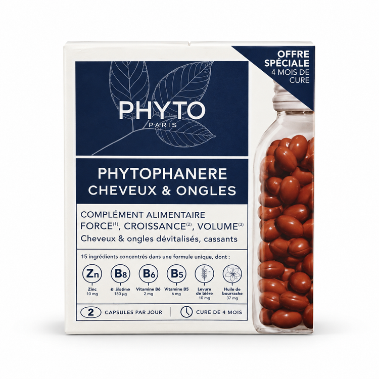 مکمل تقویت مو و ناخن فیتو Phytophanere بسته 240 کپسولی دوره 4 ماهه