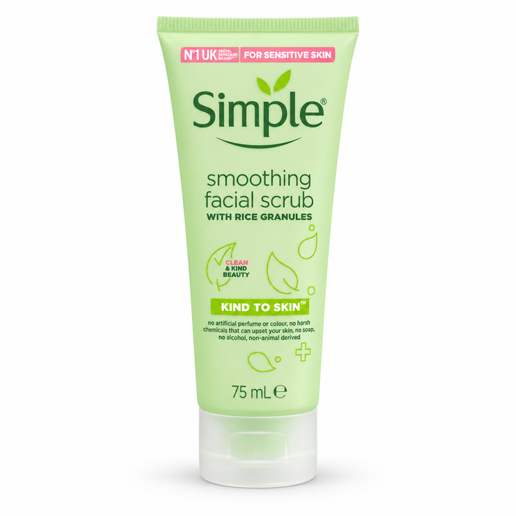اسکراب صورت سیمپل مدل Smoothing Facial Scrub با دانههای برنج حجم 75 میلیلیتر