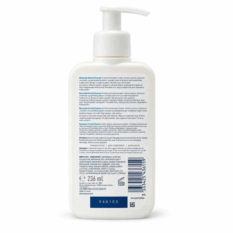 ژل شستشوی ضد جوش سراوی CeraVe Blemish Control Cleanser حجم 236 میلیلیتر